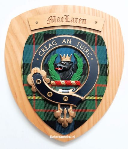 Wapenschild MacLaren - Greag an Tuirc, 22 x 19 cm